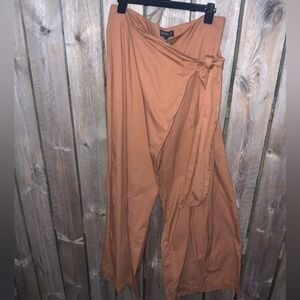 Eloquii Terracotta Wide Leg Wrap Pants